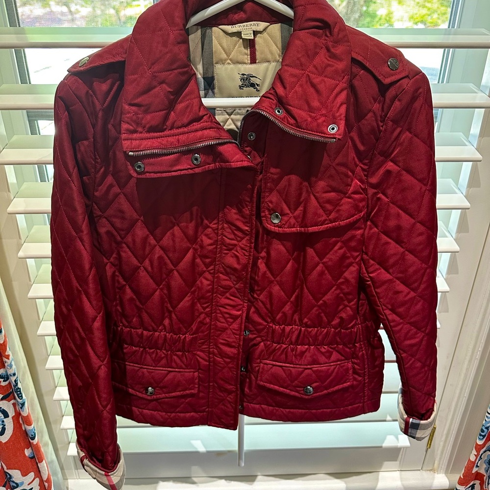 Authentic Burgundy Quilted jacket - size 8